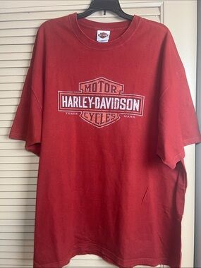 Harley-Davidson Chilkoot Pass Alaska Graphic T-Shirt Red 2XL Made in USA